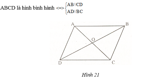 Quy tắc nào là chung xác lập lối chéo cánh của hình bình hành?

